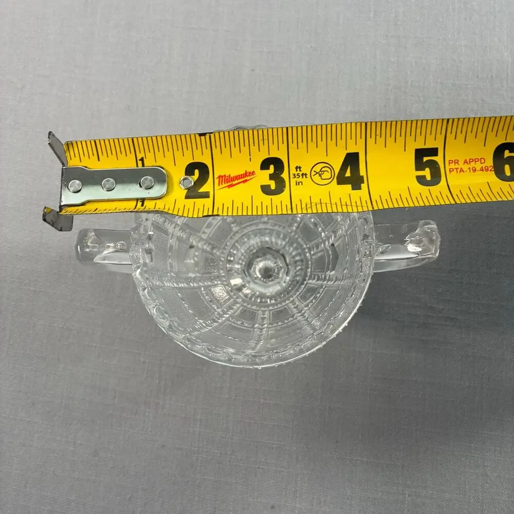 Vintage Clear Pressed Glass Double Handle Sugar Bowl Pedestal Open Serving Dishs